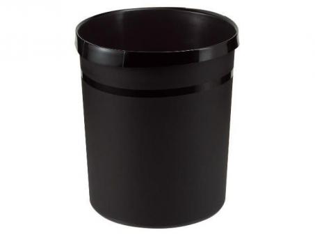 HAN Papierkorb GRIP, 18 Liter, rund, 2 Griffmulden, extra stabil, schwarz 