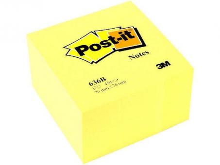 Post-it 636B Haftnotiz-Würfel - 76x76 mm gelb 
