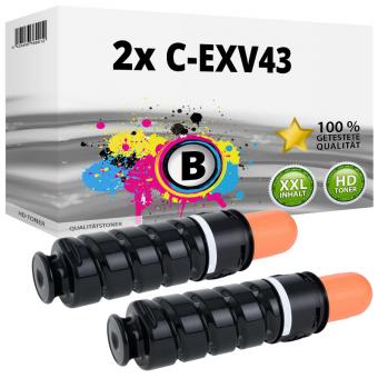 2x Alternativ Canon Toner C-EXV 43 2788B002 Schwarz 