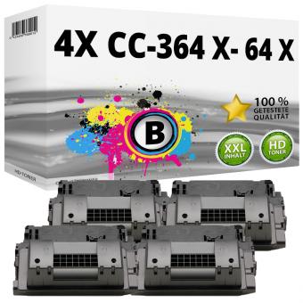 Sparset 4x Alternativ HP Toner CC364X / 64X Schwarz 