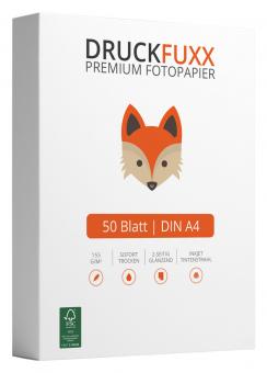 Druckfuxx Fotopapier DIN A4 - 155 g/m² - 50 Blatt - glänzend 