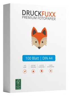 Druckfuxx Laser Fotopapier DIN A4 - 160 g/m² - 100 Blatt - glänzend 