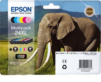 Original Patronen Epson T2438 (Elefant) Set XL 