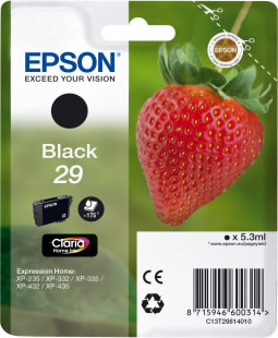 Original Epson Patronen 29 T2981 (Erdbeere) Schwarz 